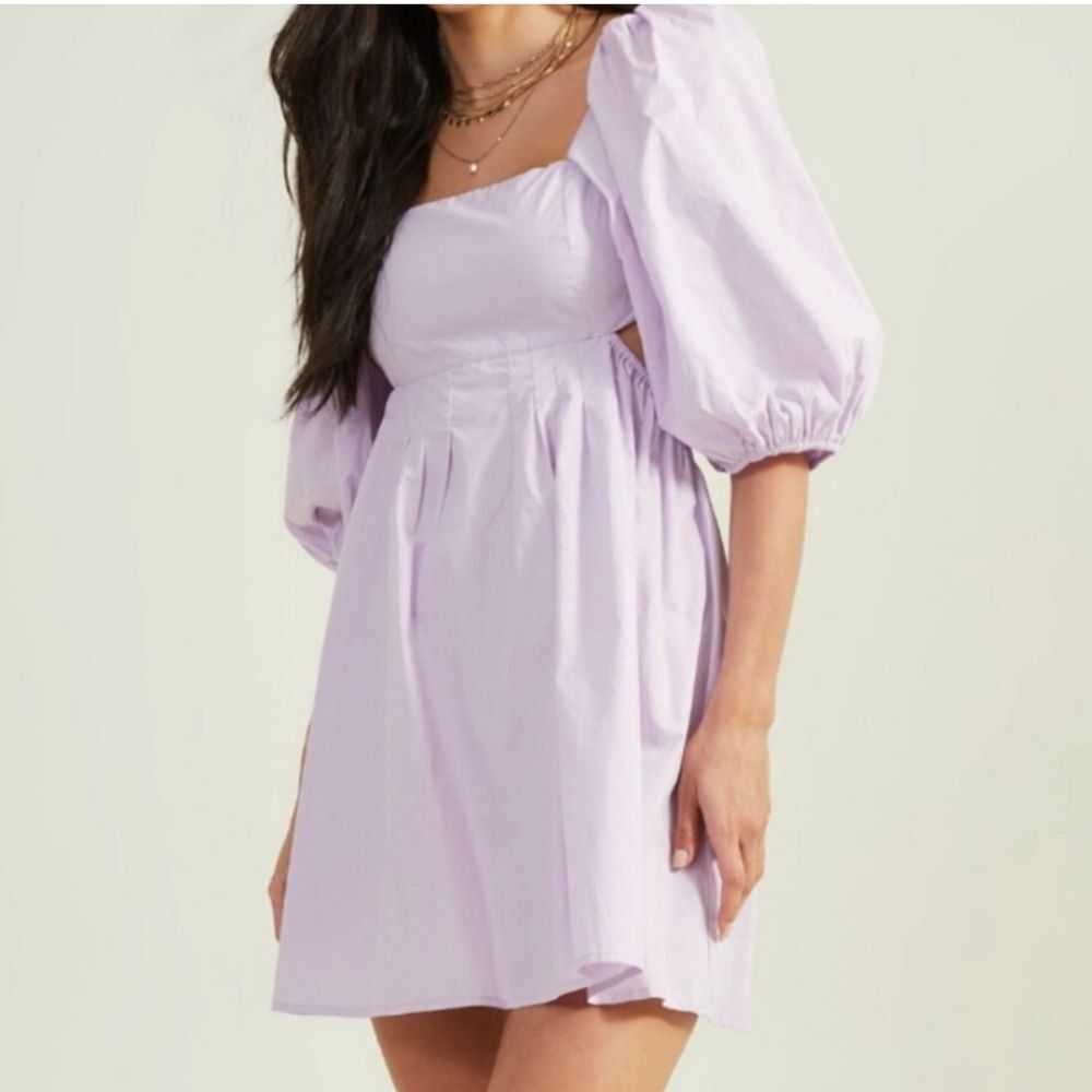 Altar'd State Cottage Lavender Puff Sleeve Mini Dress Sz M